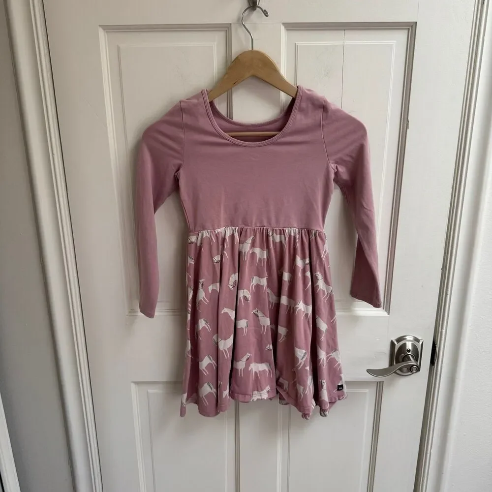 Tea Collection Girls Horse Herd Ballet Skirted Fit & Flare Dress Size 12